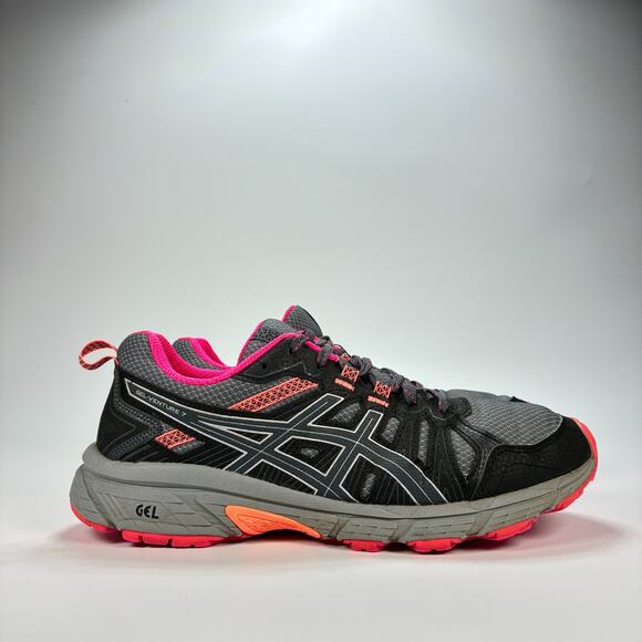 ASICS Gel Venture 7 Gray Black Trail Running Shoes 1012A476 Women’s Size 8.5 - Picture 1 of 10
